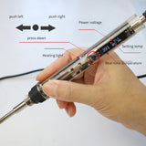 QUICKO 150~450℃ 72W Portable Temperature Adjustable Mini Electric Soldering Iron With OLED Digital Display Transparent Cover