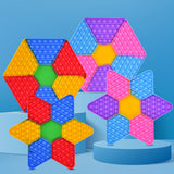 Checkerboard Silicone Push Bubble Fingertip Toys Anti-Stress Set Stress Reliever Squeeze Crafts For Adults Children