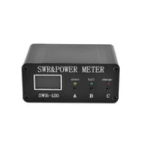 SWR-120 1.8MHz-50MHz 0.5W-120W SWR HF Short Wave SWR and Power Watt Meter with Display Screen FM AM CW SSB + Battery + Button