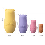Montessori Nesting Dolls Toy Russian Matryoshka Doll Educational Toys for Children Silicone Stacking Blocks Doll Inside Doll