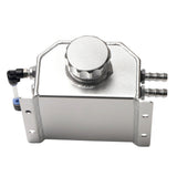 Universal 1L Alloy Aluminium Water Overflow Expansion Coolant Tank Bottle with Drain Plug(Polished)