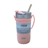 550ml/710ml Iced Coffee Cup Portable Stainless Steel Drinkware Water Bottle Leakproof Reusable Large-capacity for Outdoor Travel
