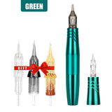 Dual Use PMU Tattoo Machine Permanent Makeup Machine RCA Golden Rotary Tattoo Pen with 2 Head Dual Type Needles Interface