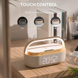Digital Alarm Clock Radio With Bluetooth Speaker,15W Wireless Charger, Dual Wireless Speaker,Adjustable Loud Alarm Sound