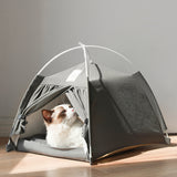 Pet Tent Cave Bed For Cat Small Dog Portable Teepee With Mat Puppy kitten Kennels House Cotton Linen Detachable Pet products