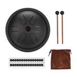 5.5 Inch Mini Steel Tongue Drum 6 Notes Handpan Drum Steel Pocket Drum Percussion Instrument with Mallets Carry Bag for Yoga