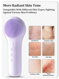 New Sonic Facial Cleansing Brush for Deep Cleaning Blackhead Remover Warm Massage Silicone Skin Wash Machine with Magnet Charger