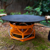 2700W Outdoor Camping Powerful Furnace Carbon Steel Stoves Portable Picnic Barbecue Stoves Handheld Cooking Furnace