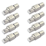 8 Pcs RJ45 Cat7 Connectors Tool-Free Reusable Shielded Ethernet Termination Plugs SFTP UTP Cable Fast Field Installation