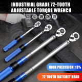 High Precision Torque Wrench 1/4" 3/8 "1/2" Adjustable Wrench Professional Hand Spanner Ratchet Wrench Car Bicycle Repair Tools
