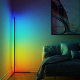 Nordic RGB Corner Floor Lamp Modern Simple LED Rod Floor Lamps for Living Room Bedroom Atmosphere Standing Indoor Light Fixtures