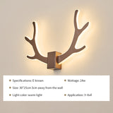 LED Wall Lamp Modern Indoor Sconce for Bedroom Bedside Living Room Aisle Corridor Stairs Home Decorative Antlers Light Fixtures