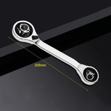 8 IN 1 CR-steel rotated 360 degree Ratchet Wrench socket spanner Hand Tool Screw Drill Drive square head 6-14MM,8-19MM Universal