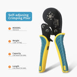 VXC9 16-6 Hexagonal Wire Crimper,Ratcheting&amp;Self-adjustable Crimping Plier Tool Set 0.08-16mm² 28-5AWG with 1900pcs Terminals