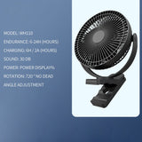 8-Inch Rechargeable Battery Operated Clip On Fan Air Circulating Usb Fan Portable For Outd Camping Tent Beach Or Car