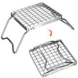 Mini Folding Grill Rack with Adjustable Gear Camping Grill Rack for Camping Hiking Fishing Barbecue Garden Kitchen
