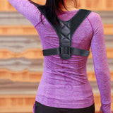 Breathable Straightener Posture Corrector Brace Adjustable Back Spine Column Posture Correction Belt (Leather)
