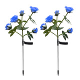 2pcs/pack Garden Stake Lamp Landscape Home Walkway Pathway IP65 Waterproof Lawn Yard Solar Powered Decorative Light Rose Flower