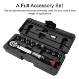 11PCS 4-20Nm Preset Torque Wrench Bits Set Adjustable Torque Wrench Scale Reading Window for Household Bicycle Car Repairing