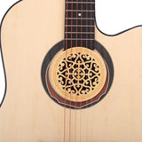 Guitar Wooden Soundhole Sound Hole Cover Block Feedback Buffer Spruce Wood for EQ Acoustic Folk Guitars,Style 1