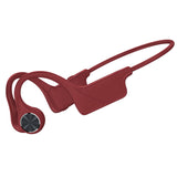 Bone Conduction Headphones Wireless BT 5.0 Earphone Outdoor Sports Red Headset Waterproof Sweat Proof with Earbuds Hands-free