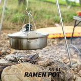 401 Stainless Steel Picnic Cookware Hanging Cooking Pot Outdoor Camp Camping Cookware Portable Hiking Picnic Accessories