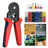 1250Pcs Bootlace Ferrule Crimper Kit Cord End Ratchet Crimping Tool Crimping Plier Crimp Connectors Copper + PVC + Tinplate