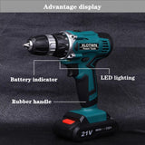 XLTOWN 16.8/21V electric screwdriver With 2 battery home cordless electric screwdriver hand drill lithium battery power tools