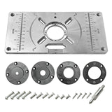 Carpinte Router Table Insert Plate Woodworking Benches Aluminium Wood Router Trimmer Models Engraving Milling Machine With Rings