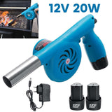 Cordless Electric Air Blower Handheld Leaf Blower Dust Collector Sweeper BBQ Grill Fire Bellows Tools with Li-ion Battery