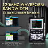 ET120M 120MHz Bandwidth 500MS/s Sampling Rate Colorful Analog Waveform Oscilloscope Handheld Digital Oscilloscope with Backlight