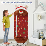 2 In 1 Kids Foldable Animal Sleeping Bags Soft Warm Sleeping Sack Pillow Kick-proof Eagle Elk And Child Wrap Blankets