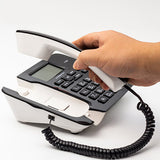 Desktop Cord Phone Dual Port Landline with Caller ID, R Key, DND Setting, Speaker, Adjustable Flash Time &amp; Screen Brightness
