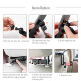 Aluminum Tablet Car Holder Back Seat Headrest Phone Stand Long Arm Adjustable Bracket