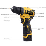 18V Brushless Electric Impact Wrench Drill 3000rpm Cordless Driller Driver Screwdriver Li-ion Battery Electric Power Drill Tools