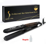 Professional Steam Hair Straightener Negative Lonic Steamer Curling And Straightening Ceramic Nano Flat Iron Hair styler
