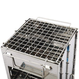 Outdoor Camping Stove Stainless Steel Cooking Equipment Portable Folding Wood Stove For Hiking Fishing BBQ With Grills