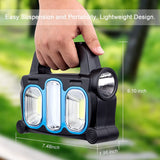 4 Pack 3 In 1 Solar USB Rechargeable COB LED Camping Lantern,Waterproof Emergency Flashlight LED Handheld Light