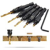6Pcs Countersink Drill Woodworking Drill Bit Set Drilling Pilot Holes For Screw Sizes hand tool set #5 #6 #8 #10 #12