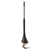 Superbat Car Antenna for DAB DAB+ AM/FM Radio Built-in Amplifier SMA Male Universal Roof Mount Rod Antenna 5M Cable for AutoDAB