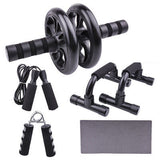 Abdominal Wheel Ab Roller Set Resistance Bands Push Up Stand Bar Home Exercise Bodybuilding Muscle Training Fitness Equipment