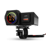 Motorcycle USB Charger with Voltmeter Thermometer Digital Display USB Port PD Cigarette Lighter Socket Motorcycle Handlebar
