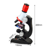Microscope Kit Lab LED 100X-400X-1200X Home School  Educational Toy Gift Refined Biological Microscope For Kids Child New