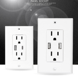 1 Pc Wall Socket 2.4A US Plug 2 Port Outlet Dual USB Wall Socket Panel Socket for Living Room Office