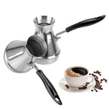 Turkish Coffee Pot Long Handle Moka Pots Cezve Stainless Steel Butter Melting Utensils European Coffeeware Kitchen Tools