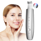 LED Red Blue Light Ultrasonic Skin Scrubber Vibration Face Spatula Blackhead Remover Facial Scrubber Shovel Clean Cavitation Pee