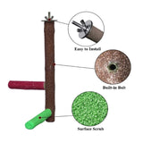 Parrot Perch Rough-surfaced Sand Perches Bird Cage Chewing Toy Ladder Perch Wood Stand Beaks Claws Trimmed Grinding