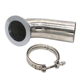 Stainless Turbo Exhaust Downpipe 90°+ HX V-band Flange Clamp for 4.375" Turbos