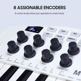 M-VAVE 25-Key MIDI Keyboard Mini MIDI Controller with 25 Velocity Sensitive Keys 8 RGB Backlit Pads 8 Knobs USB BT Connection
