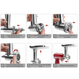 Electric Kitchen Meat Grinder Sausage Maker with Handle Red Stuffer Attachment For Kitchen Aid Stand Mixer Kitchen Appliances